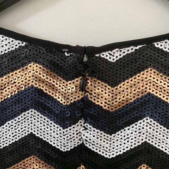 Sugar Lips Sequin Chevron Sleeves Cocktail Dress - Picture 7 of 10